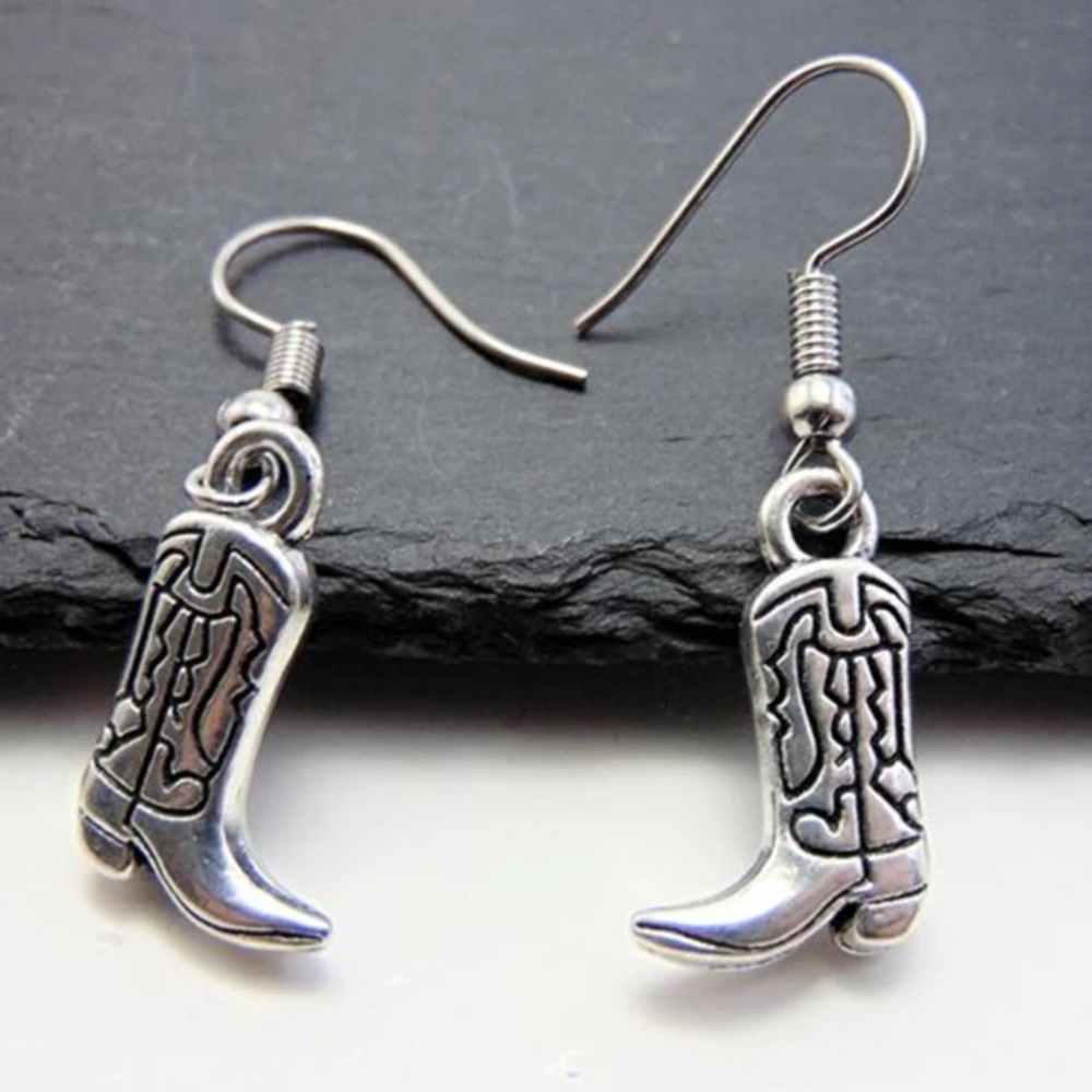 Cowboy Boot Western Earrings - Picture 2 of 2